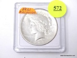 1921 SILVER PEACE DOLLAR.