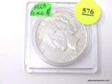 1923-S SILVER PEACE DOLLAR.