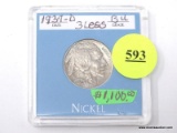 1937-D BUFFALO NICKEL - BU - 3 LEGS.