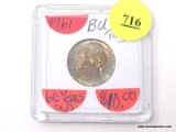 1961 JEFFERSON NICKEL - BU - TONED.