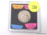 1938-D BUFFALO NICKEL - FULL HORN - GEM BU.