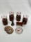(S9I) LOT OF WESTERN CATTLE THEME ITEMS INCLUDING TOOLED LEATHER CATTLE BRANDS BARWARE GLASSES,