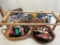 (S4D) BASKETS OF ASSORTED SEWING AND CRAFTS ITEMS INCLUDING PARKER GR-60 HOT MELT GLUE GUN, BEADS,