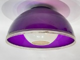(S8H) RETRO ROYAL PURPLE PLASTIC LIGHT LAMP SHADE DOME MOD; SOME CONDITION ISSUES; 12 INCH DIAMETER
