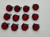 (S8H) VINTAGE 1-INCH RED REFLECTORS WITH WING NUT ATACHMENTS 12 CT