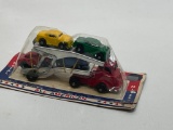 (S8H) BARCLAY DOUBLE DECKER AUTO TRANSPORT CAR CARRIER TOY HAULER PRESSED STEEL ALL AMERICAN MINT