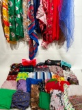 (S9I) HUGE COLLECTION OF SCARVES SCARF INCLUDING SILK, SATIN, FORMAL, FASHION, WINTER, KNITTED,