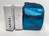 (S2B) CARINA H2GO STAINLESS STEEL WATER BOTTLES NEW IN BOX & ARCTIC ZONE INSULATED LUNCH BAG