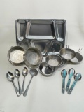VINTAGE UNITED STATES NAVY USN MARKED DIVIDED MESS TRAY STAINLESS STEEL; CAMP UTENSILS, COOKWARE &