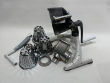 (S4D) VINTAGE FOOD GRINDER SLICER GRATER CHOPPER COUNTERTOP MANUAL, CONDITION ISSUES
