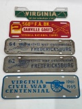 (S5E) VINTAGE VIRGINIA LICENSE PLATE TOPPERS: THE OLD DOMINION STATE; 560TH DANVILLE GRAYS F.A.BN