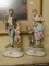 (lr) pr. of bisque leville china figurines of couple with children- 13 in. h