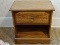 (APTBD) PINE ONE DRAWER NIGHTSTAND WITH PRESSED DESIGN IN DRAWER- 23 IN X 15 IN X 24 IN VERY GOOD