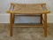 (APTBD) MAPLE AND RUSH BOTTOM BENCH- 26 IN X 16 IN X 18 IN, ITEM IS SOLD AS IS WHERE IS WITH NO