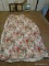 (APTBD) VINTAGE HANDMADE QUILT WITH FLORAL STITCHED PATTERN. ITEM IS SOLD AS IS WHERE IS WITH NO