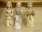(LR) 4 ANGEL FIGURINES- 3- 6 IN H AND 1- NAO ANGEL WITH REPAIR- 4 IN H, ITEM IS SOLD AS IS WHERE IS