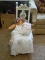 (APTLR) PAINTED DOLL CHAIR WITH CLOTH ANGEL DOLL- 11 IN X 10 IN X 29 IN, item is sold as is where is