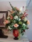 (APTLR) LARGE SILK FLORAL ARRANGEMENT IN VASE- 33 IN H, ITEM IS SOLD AS IS WHERE IS WITH NO