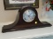 (APTLR) ANTIQUE SESSION HUMPBACK MANTEL CLOCK IN MAHOGANY CASE- 21 IN X 5 IN X 10 IN, ITEM IS SOLD
