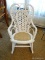 (APTLR) ANTIQUE HEYWOOD WAKEFIELD STYLE WICKER CHILD'S ROCKER WITH PRESSED CANE SEAT- 18 IN X 23 IN