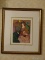 (LR) FRAMED AND MATTED, SIGNED AND NUMBERED PRINT OF LADY AT TABLE WITH FLOWERS- NUMBERED 69/350 -