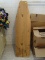 (APTHALL) ANTIQUE WOODEN FOLDING IRONING BOARD- 13 IN X 47 IN X 36 IN, ITEM IS SOLD AS IS WHERE IS