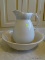 (APTHALL) ANTIQUE IRONSTONE BOWL AND PITCHER SET, ITEM IS SOLD AS IS WHERE IS WITH NO GUARANTEES OR