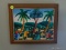 (APTKIT) SMALL FRAMED HAITIAN OIL ON CANVAS OF COTTON PICKERS (UNSIGNED) IN PECAN FINISH FRAME- 12