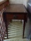 (LANDING) ANTIQUE MAHOGANY 1 DRAWER PEMBROKE TABLE- DRAWER IS DOVETAILED POPLAR SECONDARY AND