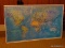 (3RD FL) LARGE WORLD WALL MAP- 60 IN X 37 IN, ITEM IS SOLD AS IS WHERE IS WITH NO GUARANTEES OR
