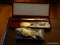 (DR) 2 PIECE LOT TO INCLUDE A GODINGER SILVER PLATE FISH THEMED NAPKIN HOLDER WITH BOX, AND A 2