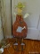 (UPBD1) PAINT DECORATED METAL ANGEL WITH WATERING CAN- 27 IN H, ITEM IS SOLD AS IS WHERE IS WITH NO