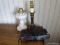 (UPBD2) 2 LAMPS AND AN ELECTRIC RADIO ALARM CLOCK, ITEM IS SOLD AS IS WHERE IS WITH NO GUARANTEES OR