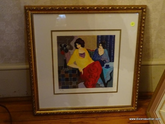 (LR) FRAMED AND MATTED ,SIGNED AND NUMBERED PRINT OF LADIES- NUMBERED 330/350- ILLEGIBLE SIGNATURE-