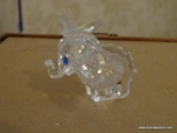 (UPHALL) SWAROVSKI CRYSTAL ELEPHANT, ORIGINAL BOX ON TOP OF DISPLAY- 2 IN X 2 IN, ITEM IS SOLD AS IS