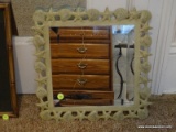 (APTBD) FRAMED METAL SEASHELL MIRROR- 15 IN X 15 IN, ITEM IS SOLD AS IS WHERE IS WITH NO GUARANTEES