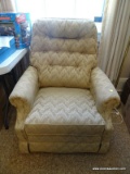 (APTLR) LAZY BOY ROCKING RECLINER IN BEIGE UPHOLSTERY- VERY GOOD CONDITION- NO SIGNS OF WEAR, ONE