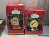 (APTLR) 2 HALLMARK CHRISTMAS ORNAMENTS- 1997 HAPPY CHRISTMAS TO ALL AND AWAY TO THE WINDOW- 5 IN H,