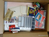 (APTLR) BOX OF OFFICE SUPPLIES- PAPER, PHOTO PAPER, STAPLER AND STAPLES, ETC., ITEM IS SOLD AS IS