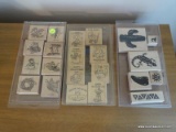(APTLR) 3 SETS OF DECORATIVE RUBBER INK STAMPS- PORTFOLIO COLLECTION, SWEET AND SIMPLE SOLUTIONS AND