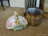 (APTLR) WICKER BASKET AND TRASH CAN,ITEM IS SOLD AS IS WHERE IS WITH NO GUARANTEES OR WARRANTY. NO