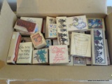 (APTLR) BOX LOT OF 78 SINGLE DECORATIVE RUBBER INK STAMPS, ITEM IS SOLD AS IS WHERE IS WITH NO
