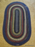 (APTLR) MULTICOLOR BRAIDED RUG- 27 IN X 47 IN, ITEM IS SOLD AS IS WHERE IS WITH NO GUARANTEES OR