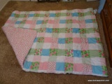 (APTLR) LILLY PULITZER QUILT FOR A TWIN BED- 68 IN X 90 IN, BRAND NEW, NEVER USED,ITEM IS SOLD AS IS