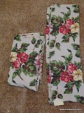 (APTLR) 2 VINTAGE BARKCLOTH PANELS- 2.25 YDS AND 40 IN W., ITEM IS SOLD AS IS WHERE IS WITH NO