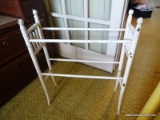 (LANDING) PAINTED ANTIQUE VICTORIAN TOWEL BAR OR QUILT RACK- 14 IN X 8 IN X 30 IN, ITEM IS SOLD AS