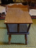 (3RD FL) MAPLE STAND- 17 IN X 24 IN X24 IN, ITEM IS SOLD AS IS WHERE IS WITH NO GUARANTEES OR