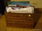 (3RD FL) BRASS STAMPED MAGAZINE HOLDER WITH VARIOUS BOOKS AND MAGAZINES, ITEM IS SOLD AS IS WHERE IS