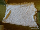 (3RD FL) HAND CROCHETED TABLECLOTH/ BEDSPREAD, ITEM IS SOLD AS IS WHERE IS WITH NO GUARANTEES OR