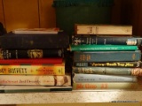 (3RD FL) LOT OF BOOKS- THOMAS JEFFERSON, JIMMY BUFFETT, LITTLE WOMEN, MYSTERY BOOKS, ETC., ITEM IS